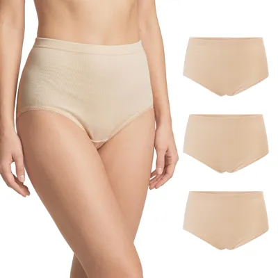 Produktbild von Celodoro Damen Taillenslip (3er Pack) ohne Seitennähte - Beige XXL