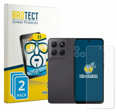 Produktbild von 2x Für Motorola Moto G37 (Display+Kamera) Schutzfolie BROTECT Displayschutz Display Schutz Folie Klar Transparent