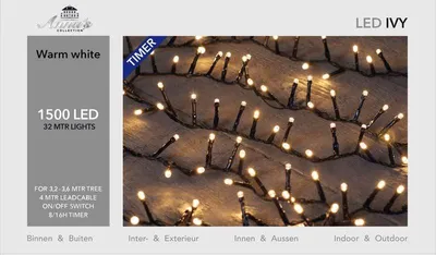 Produktbild von Weihnachtsbeleuchtung LED Ivy 1500 LED, warm-weiß, 32 Meter, mit Zeitschaltuhr