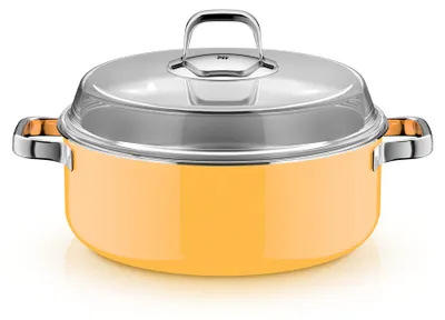 Image de WMF Fusiontec Mineral Pro, Schmortopf mit Deckel, 28 cm, Mango Yellow 3201114066 4000530759566