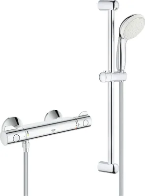 Produktbild von Grohe Thermostat-Brausebatterie GROHTHERM 800 DN 15, mit Brausegarnitur chrom 34565001