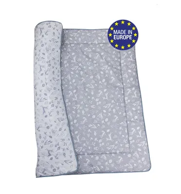 Obrázok produktu pre Bomimi PLAY deka 120x120, bavlna, obojstranné lesné zvieratká, sivá