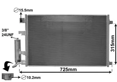 Produktbild von VAN WEZEL 13015702 Kondensator Klimaanlage Klimakondensator für NISSAN Qashqai / Qashqai +2 I (J10, NJ10) +Trockner