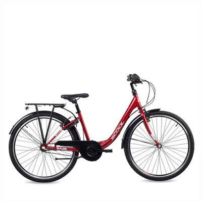 Produktbild von 26 Zoll Kinderfahrrad, 3-Gang Nexus, Rücktritt (N3), Mädchenfahrrad, S’COOL chiX, ab 10 Jahre, 140–160 cm, Rot/Weiß