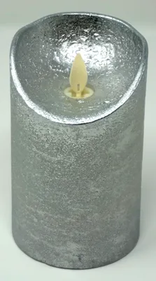 Produktbild von Anna's Collection Led-Stummelkerze - silber - H12,5 x T7,5 cm - Wachs