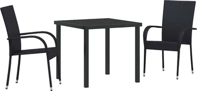 Obrázok produktu pre Záhradný jedálenský set 3 pcs Čierna