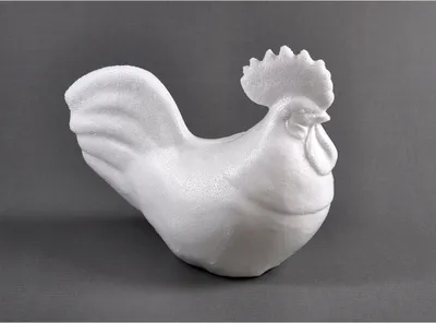Produktbild von Styropor Hahn 14,5x20cm weiß basteln Bauernhof Pailletten kleben