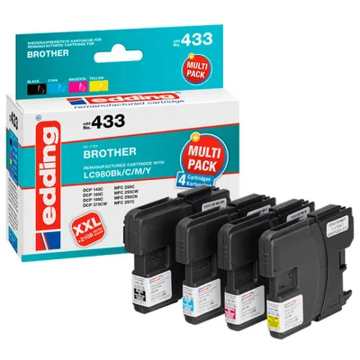 Obrázek produktu pro Edding EDD-433 Druckerpatrone 4 Stück(e) Kompatibel Schwarz - Cyan - Magenta - Gelb (18-433)