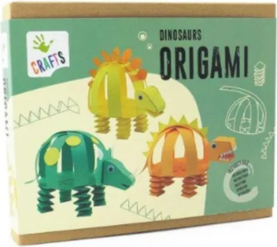 Produktbild von Origami Bastelset Dinosaurier aus Papier mit Wackelaugen, 22.7 x 19 x 4.2 cm