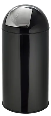 Obrázek produktu pro hjh OFFICE Odpadkový koš 35 litrů PUSH 35L Odpadkový koš Odpadkový koš kulatý do kuchyně, kanceláře s výklopným víkem 66,0 x 30,0 x 30,0 cm