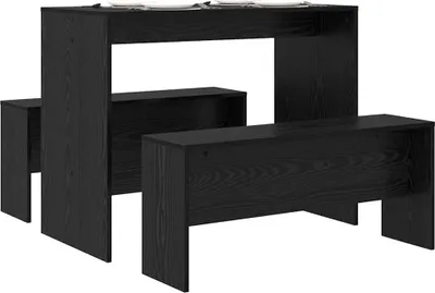 Image de vidaXL Ensemble de salle à manger 2 pcs Noir imitation chêne Bois composite