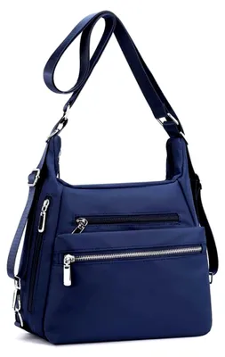 Produktbild von Rucksack Tasche Damen 3 in 1 Handtasche Schultertasche Stilvolle Multifunktionale Umhängetaschen für Reise Outdoor Alltag Schule Einkauf Dunkelblau