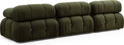 Image de Hanah Home, Bubble Green L1-O1-1R-PUF, Canapé d'angle, vert, polyester, 288 x 75 x 95 x cm