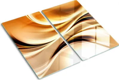 Produktbild von Tulup Glas-Herdabdeckplatte - 2x30x52cm - Glaskeramikkochfeld-Abdeckung Spritzschutz Zweiteilig Abstrakte Wellen