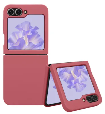 Produktbild von kwmobile Flip Soft Case kompatibel mit Samsung Galaxy Z Flip6 Hülle - Silikon Cover für Foldable Handy - Handyhülle in Dark Rose