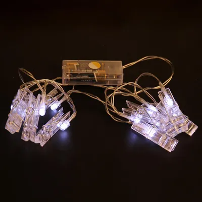 Obrázek produktu pro Foto klip LED lampa Ornamenty Pohádkové světla Party Festival Závěsná dekorace Bílá