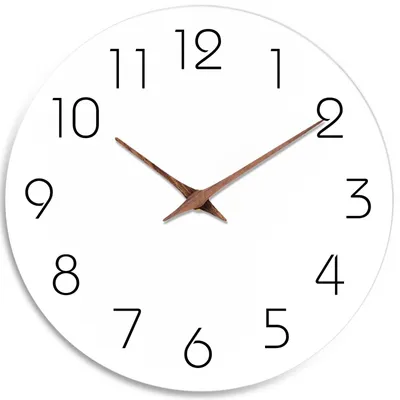 Wanduhr, 20,3 cm, weiß, Holz, nicht tickend, batteriebetrieben