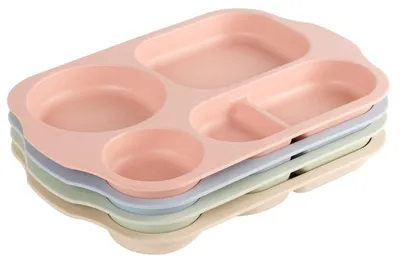 Produktbild von Kinderteller mit 5 Fächern aus BPA-freiem Kunststoff wiederverwendbar und mikrowellengeeignet