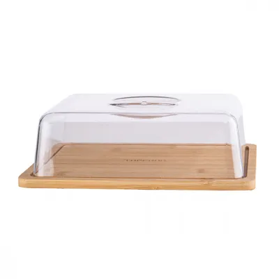 Produktbild von Schneidebrett Deckel Frühstücksbrett Servierteller Brotkasten Käsebrett Brett Holz 24x18,5x7,5 cm Bambusholz