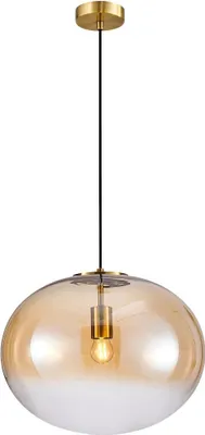 Image de Suspension CAMPANIA dorée 1xE27x60W en verre, dimensions : 157x30x40 cm, IP20, Milagro