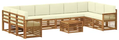 Immagine prodotto di vidaXL Set di divani da esterno, 8 pezzi, colore naturale e crema