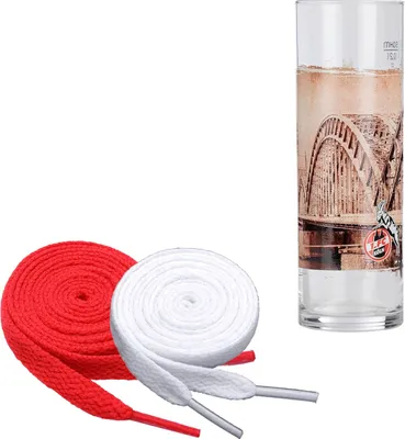 Produktbild von 1. FC Köln Kölschglas Limited Edition 12 + 2 Paar Fan-Schnürsenkel 1# 3#