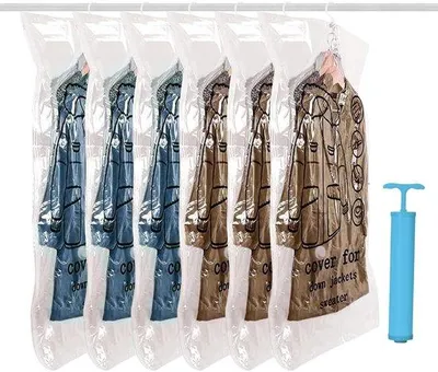 Zdjęcie produktu dla Zestaw woreczków próżniowych z tworzywa sztucznego, 6 sztuk, 90 x 70 cm, z pompką ręczną