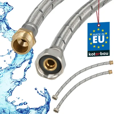 Produktbild von KOTARBAU® 2er Set Flexschlauch Wasserschlauch 40cm Panzerschlauch 1/2"x3/8" Außengewinde x Innengewinde Anschlussschlauch Armatur Schlauch Wasserhahn