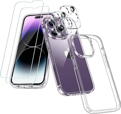 Zdjęcie produktu dla Zestaw do iPhone 14 Pro Max Etui 2x Szkło Hartowane 2x Osłona Aparatu