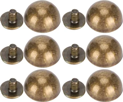 Productafbeelding van 30 sets schroeven, klinknagels, bronzen gekleurde koepelvormige bevestigingen voor lederdecoratie, 12 mm