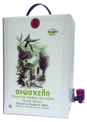 Zdjęcie produktu dla Anoskeli oliwa extra virgin P.D.O. Kolymvari  Bag in box 3L