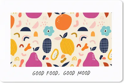 Produktbild von MuchoWow® Schreibtischunterlage Zitate - Sprichwörter - Gutes Essen, gute Laune - Essen 60x40 cm - XXL Mauspad - Großes Mauspad