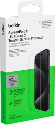 Produktbild von Belkin Screenforce UltraGlass2 antibakt. iPhone 15 Pro OVA133zz