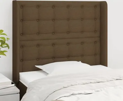 Produktbild von Kopfteil mit Ohren Dunkelbraun 103x16x118/128 cm Stoff , Kopfteile Design 2024