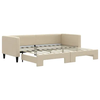 Produktbild von vidaXL Tagesbett Ausziehbar Creme 80x200 cm Stoff