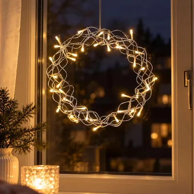 LED Hängekranz / Tischdekoration Metall Ø30cm warmweiß