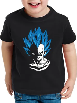 Produktbild von style3 Super Vegeta Blue God Modus Kinder T-Shirt Anime Manga Power Sayajin Kopf Krieger Schwarz