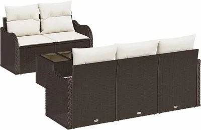 Immagine prodotto di Set divano da giardino vidaXL in polyrattan marrone