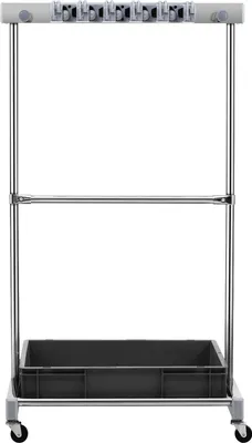 A product shot of a garden tool organizer on a white background.