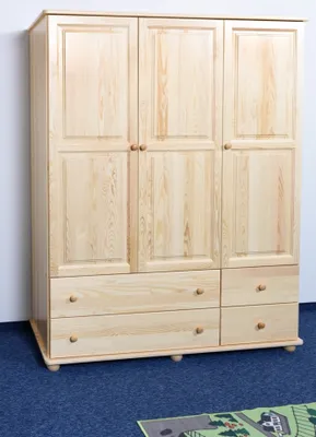 Produktbild von Echtholz Kleiderschrank, Farbe: Natur 195x155x59 cm