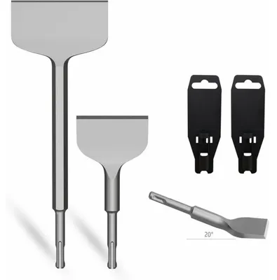 Produktbild von Meißel-Set SDS Plus 2 Stück, Fliesenmeißel 75x165mm, Flachmeißel 100x280mm, 40CR Stahl