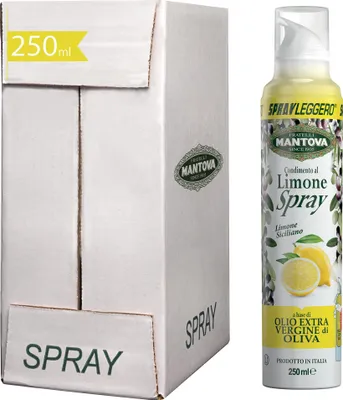 Produktbild von SPRAYLEGGERO Mantova Natives Olivenöl Extra Aromatisiert mit Zitrone 6X200 ml - Praktische Sprühflasche mit bis zu 90% Ölersparnis