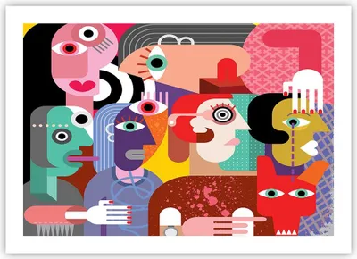 Produktbild von Poster - Poster ohne Rahmen - Abstraktion modern - 70x50 cm - Wand Bild - Wanddeko - Wandbilder - Kunstposter - Wandposter - Bilder - Kunstdruck - Wanddekoration - Wandbild - P2XAA70x50-3624