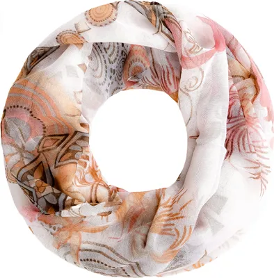 Produktbild von leichter XXL Schlauchschal Infinity Loop Schal Rundschal Blumen Flower Tube Paisley Muster Scarf Damen Autiga®