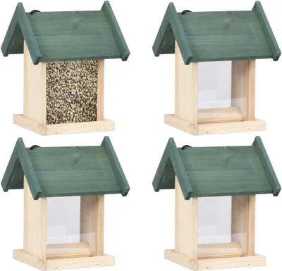 Produktbild von Vogelfutterhäuser 4 Stk. Tannenholz