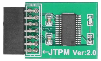 Zdjęcie produktu dla Moduł TPM 2.0, zaawansowane szyfrowanie, 14-pinowa karta interfejsu LPC, kompatybilność z Win11, kolor zielony