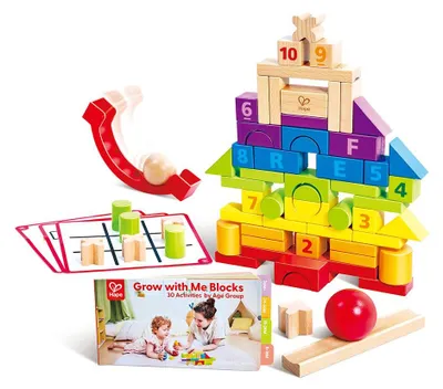 Obrázek produktu pro Dřevěné stavební kostky Hape – stavebnice Grow-with-Me Blocks, barevné