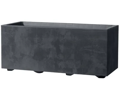 Produktbild von Deroma Pflanzkübel Millenium, Outdoor Blumenkasten, frostbeständig / aus recycelten Materialien, 39 x 99 x 37.6 cm, Kunststoff, anthrazit