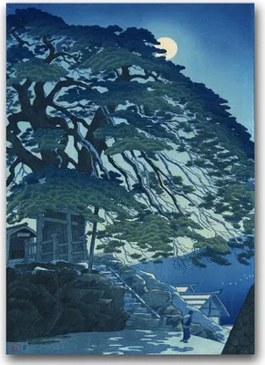 Produktbild von Poster - Canvas - Leinwand - 59,4 cm x 84,1 cm - Fotoposter - Leinwandkunst - Kiefern in Yudanaka