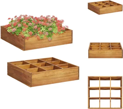 Obrázok produktu pre vidaXL Záhradný vyvýšený záhon na bylinky z masívneho dreva akácie 60 x 60 x 15 cm - Kvetináče a sadenice